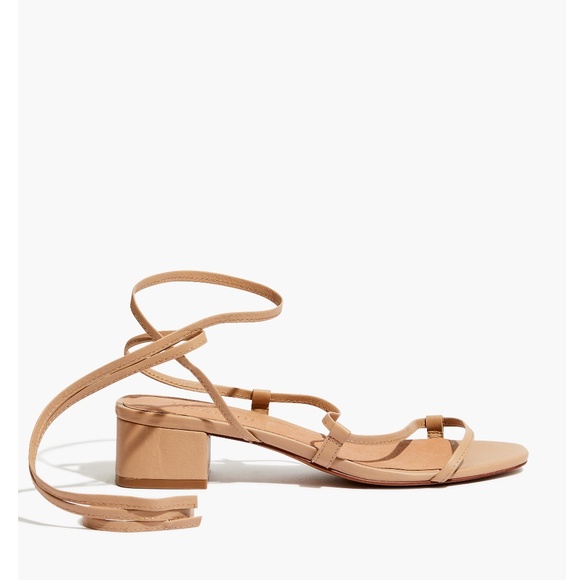 New MADEWELL The Brigitte Lace-Up Sandal in Leather Sandstone - Picture 3 of 7